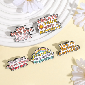 Épingles en émail 'Chaque jour est un nouveau départ', broche amusante avec lettres arc-en-ciel et <span class=keywords><strong>phrase</strong></span> <span class=keywords><strong>positive</strong></span>, badge pour sac à dos et revers, bijoux, cadeaux pour amis - Product Image 6