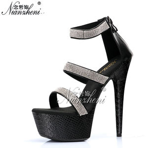 15CM noir style romain discothèque Club Super-grande taille en acier pôle danse et chaussures de décapage danse passerelle chaussures de décapage - Product Image 6