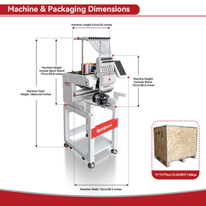Machine à broder à une tête avec fonction WIFI, 6, 9 ou 12 aiguilles, livrée avec des fils en polyester de haute qualité et un <span class=keywords><strong>logiciel</strong></span> de numérisation. - Product Image 3