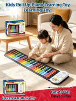Piano pliable à 37 touches en silicone souple, clavier électronique pour enfants alimenté par piles, jouet éducatif d'apprentissage musical, cadeau pour enfants