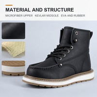 Bottes de travail à embout d'acier, tige en microfibre, semelle intermédiaire en Kevlar, résistance aux chocs 200J, résistance à la perforation 1100N, bottes de sécurité pour usage industriel