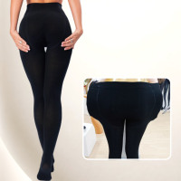 Collants thermiques doublés de polaire épais pour femmes grandes tailles Velsatis, taille haute élastique confortable, doux et chauds