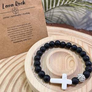 Pulsera de Piedra Natural con Cuentas de Vidrio Coloridas, Protección EMF, de Primera Calidad, Compatible con FBA, Lista para Comercio Electrónico - Product Image 1