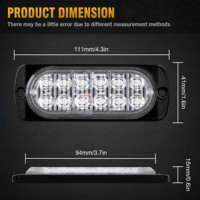 Balise d'avertissement à LED robuste de 4 pouces, 12 LED, 10-30V, IP67, étanche, matériau PC, -40 +60C, garantie 1 an pour SUV et automobile