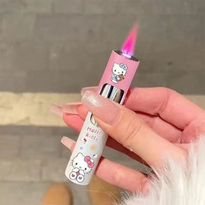 Encendedor de llama Rosa Kuromi Hello Kitty patrón de dibujos animados cigarro elegante recarga encendedor de <span class=keywords><strong>gas</strong></span> butano encendedores lindos - Product Image 6