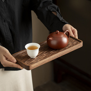 Solid Wood <b>Tea</b> Tray Black Walnut Modern Kung Fu <b>Tea</b> <b>Set</b> Home <b>Tea</b> Table Dry Brewing Tray Flat Shape Afternoon <b>Tea</b> Accessory - Product Image 3