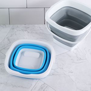Seau pliable carré avec poignée, pliable, portable, pour le lavage de voiture en extérieur, la pêche, trois tailles et couleurs - Product Image 2