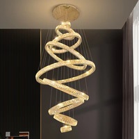Lustre en cristal minimaliste luxueux pour salons, escaliers et appartements, luminaire haut de gamme de taille moyenne