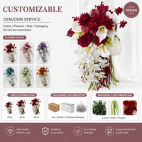 Bouquet de mariage et de remise de diplôme en soie, roses haute simulation, style cascade moderne, pour photographie et décoration intérieure