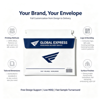 Enveloppe postale avec adhésif puissant, carton rigide 400 g/m², format C4 A4, logo personnalisé pour documents professionnels, factures, lettres, envoi postal express