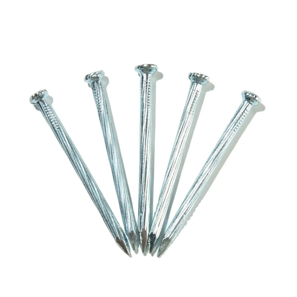 Professional Manufacturer 45# carbon steel nail electro galvanized spiral shank concrete nails angular spiral shank steel nail