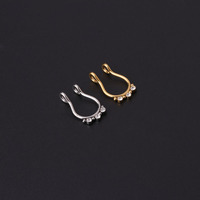 Faux piercing de nez en acier inoxydable en forme de U, clip de nez en zircon, piercing de tragus, bijou de corps