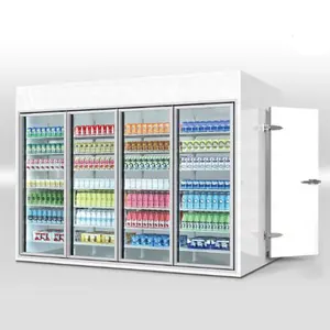 Supermarkt Mer chand ising Kühlschrank Begehbarer Getränke kühler Display Getränke vitrine mit großer Kapazität
