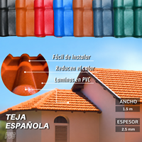 Tuile de toiture en résine ASA de style espagnol, durable