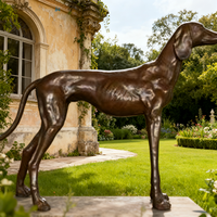 Estatua de Perro Galgo de Bronce a Tamaño Real, Moderna, Fundición 3D, Color Personalizado, Tamaño Personalizado, Figura Decorativa para Jardín Exterior, Arte Coleccionable, Regalo
