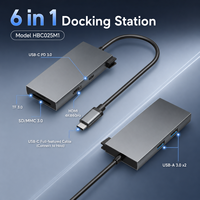 Station d'accueil USB-C 6-en-1 avec HDMI 4K+60Hz, PD 100W, 2x USB3.0 5Gbps, lecteur de cartes SD/TF 3.0, coque en aluminium