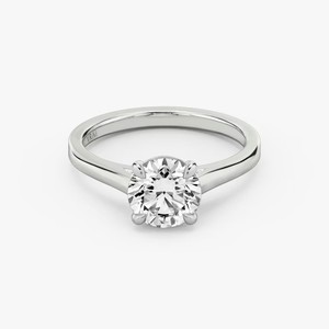 Anillo CATEDRAL de Oro Blanco de 18K con Diamante Clásico Certificado por IGI para Compromiso y Boda - Product Image 1