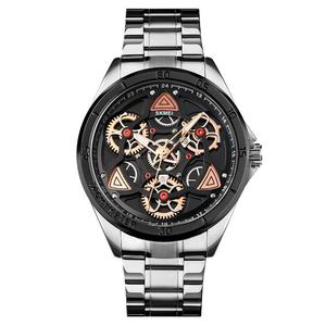 Montre mécanique à quartz Skmei 1678 pour homme, boîtier en alliage de 47 mm, cadran en verre à engrenages creux, cadeau de mode d'affaires personnalisé, pointeur - Product Image 3