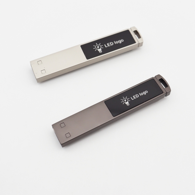 New Style Metal Glowing USB 32GB 64GB Custom Led Light up logo Pendrive Memory Usb Drive Stick Mini Usb Flash Drives
