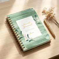 Cuaderno de Espiral A5 con Diseño Floral, Diario con Estampado de Flores, Agenda Personalizada con Diseño Personalizado para Estudiantes
