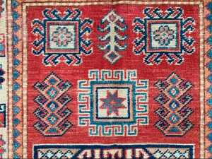 Venta caliente tamaño personalizable Vintage afgano mano anudada Kazak alfombra dormitorio área Kilim alfombra hecha de algodón con patrón abstracto - Product Image 6