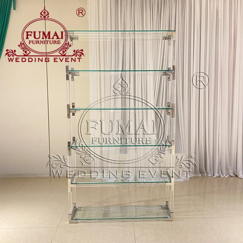 Luxury Restaurant Furniture Silver Match Acrylic Glass Bar Rack