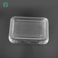 Récipient alimentaire carré jetable en plastique PET récipient à clapet en plastique pour pain gâteau Bastry shop