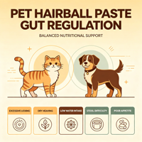 Pâte de fibres végétales naturelles pour boules de poils avec huile de poisson, huile de soja, césarine de foie de poulet, vitamines et oligo-éléments pour la digestion des chats et des chiens