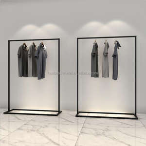 Huabaixin Simple fer magasin de vêtements présentoir sur pied étagères suspendues latérales pour hommes vêtements pour femmes en fer forgé - Product Image 4