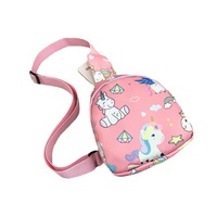 Tas Anak-anak Dompet Zero Motif Dinosaurus Lucu Tas Dada Anak Laki-laki dan Perempuan Baru Bahan Kanvas Portabel untuk Penggunaan Sekolah Sehari-hari