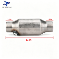 Convertidor Catalítico Universal de 2.5 Pulgadas con Puerto O2, Alto Flujo, Acero Inoxidable, EPA Euro 4 5 6, para Reparación del Sistema de Escape de Automóviles