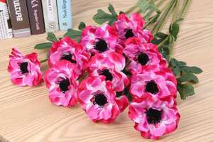 A-793 <span class=keywords><strong>Fiore</strong></span> Artificiale di Anemone Marino Bianco Singolo per Decorazione Interna Casa e Matrimonio - Product Image 6