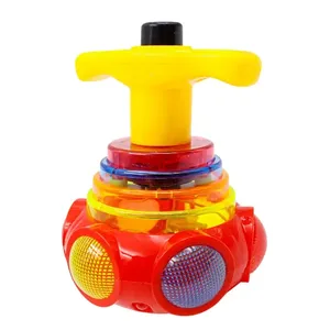 Hete Verkoop Led Light Up Gyroscoop Knipperende Muzikale Spinning Tops Lichtgevende Dual Laser Licht Gyro Speelgoed