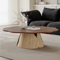Table basse en bois en forme de fleur, table basse de salon de haute qualité, table centrale
