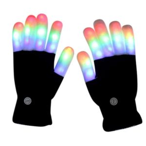 <b>LED</b> Glow Hand <b>Gloves</b> Rave Light Flashing 7 Mode Light up Finger Tip Battery Powered Outdoor Halloween Party Decor Gift - Product Image 1