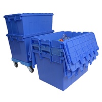 Caisse de déménagement en plastique PP robuste de 60 L, empilable, emboîtable et recyclable, avec une charge unitaire de 30 kg, pour le stockage et le déménagement