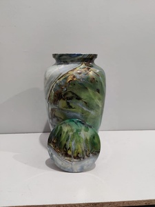 Urna Funeraria de Mármol Verde para Cenizas Humanas Adultas, Recipiente Decorativo Moderno de Metal para Almacenamiento de Cenizas, Recuerdo Conmemorativo - Product Image 2