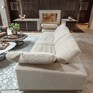 Dropshipping <span class=keywords><strong>sofa</strong></span> đám mây <span class=keywords><strong>sofa</strong></span> 3 chỗ Trắng linen vải chần sợi vòng thiết kế lông điền vào biệt thự sử dụng phòng khách đi văng - Product Image 5