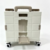 Chariot en plastique pour la maison, chariot de pique-nique en plein air, chariot de camping, multifonctionnel, pliable, portable, grande capacité