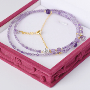 Designer Classic Women's <b>Necklace</b> 925 Sterling <b>Silver</b> Natural Amethyst Gemstone Trendy GIA Certified Gold Plated Unique Weddings - Product Image 2