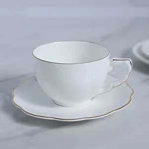 Goldrand unter glasiertem Espresso tasse 120Cc/4 Oz Cappuccino-Becher 250Cc/8 Oz Latte Cup 150Cc/6 Oz White Bone China Cafe Cups