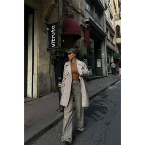 Gabardina Corta de Mujer Estilo Casual Tejida con Manga Larga y Protección Contra el Viento para Otoño - Product Image 2