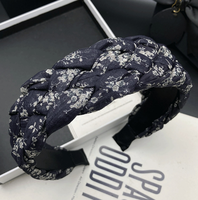 Retro Gewebte Blumenmuster Handgemachte Damen-Stoff-Haarschleife mit Breiter Krempe für Erwachsene, Neues Temperamentvolles Allrounder-Accessoire zum Valentinstag