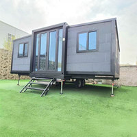 Maison conteneur extensible 40 pieds x 20 pieds, modulaire intelligente, isolée, portable et pliable