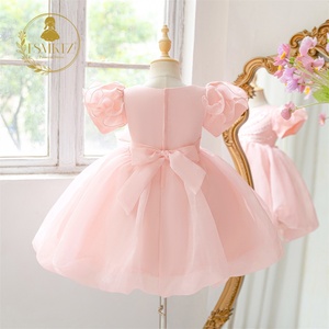 Robe de princesse en tulle fleuri pour filles, tenue de fête pour bébé fille, robe occidentale, robe de graduation pour filles de 4 à 8 ans, robe rose - Product Image 5