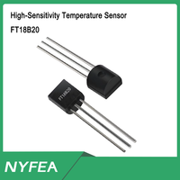 FT18B20 Alta Precisión ±0.5 ° Sensor de Temperatura Tipo C TO-92, Reemplazo Compatible con Pin de Circuito Integrado, DS18B20 para Hogar Inteligente