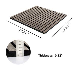 Fond décoratif personnalisé de 60cm, carré en bois d'<span class=keywords><strong>ardoise</strong></span> 3D, fond en PET, panneaux acoustiques à lattes en bois naturel, Akupanel - Product Image 4