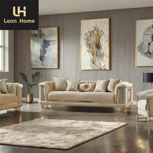 Nuovissimo comodo divano da soggiorno di lusso in acciaio inossidabile 1-2-3 posti divano in velluto per la <span class=keywords><strong>casa</strong></span> - Product Image 3