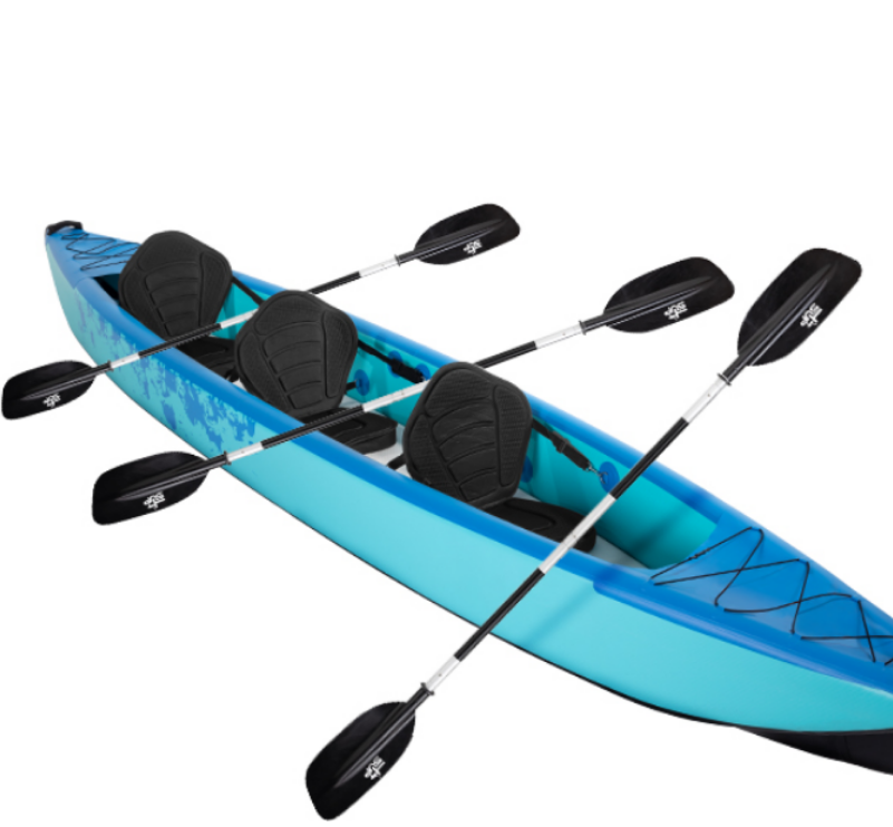 Custom color 10PSI inflatable canoes for 3 adults 270kg load capacity kayak boats with paddles high density foldable kayaks