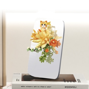 611083-611086 moldura espelho gato flor exibir criativo Decoração <span class=keywords><strong>Building</strong></span> Block plástico brinquedo presente para meninas crianças meninos - Product Image 6